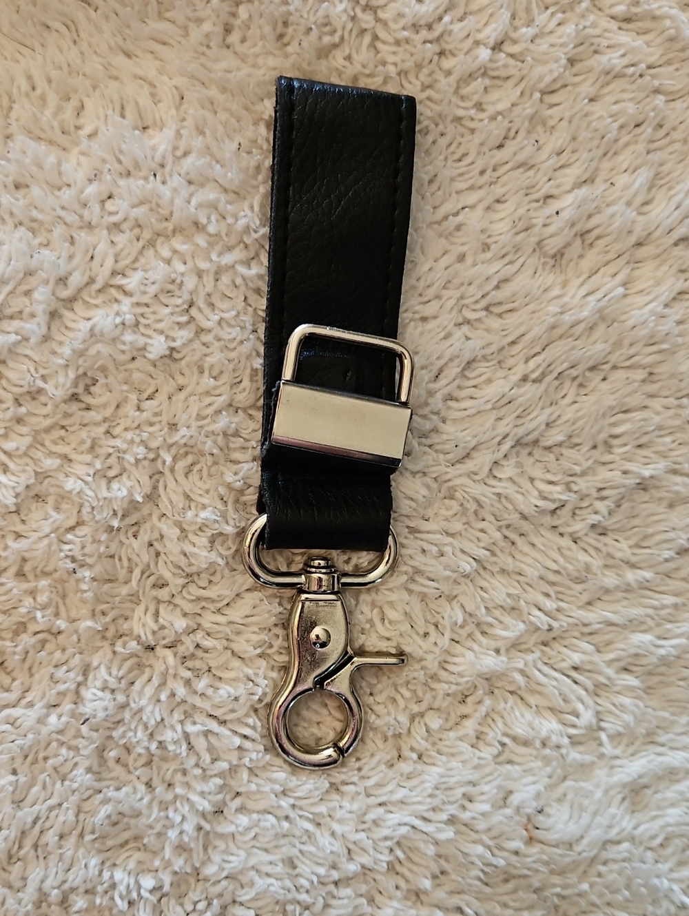 LaVieatrac Black Mini Keychain Bracelet. Soft Vegan Leather.